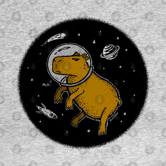 Capybara Astronaut in Space - Meh (Color version) by UselessRob